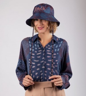 Kapelusz Anekke Blue Bucket Hat Damskie | 156JXZVGD