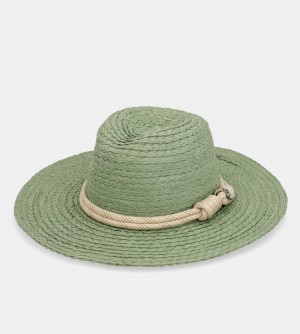 Kapelusz Anekke Green Raffia Hat Damskie | 529NMHAOW