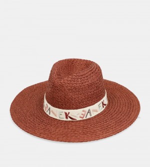 Kapelusz Anekke Terracotta Raffia Hat Damskie | 194CGORXE