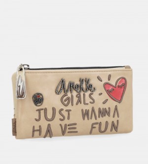 Portfele Anekke Energy Beige Large Wallet Damskie | 976BTEAVO