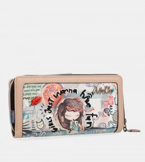 Portfele Anekke Fun & Music Large Printed Wallet Damskie | 485UPBGLI