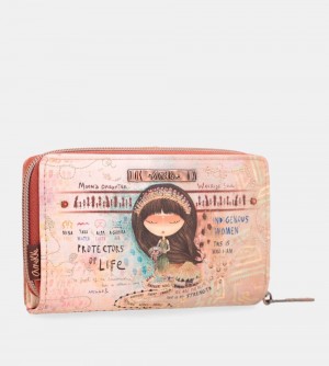 Portfele Anekke Menire Medium Rfid Embossed Wallet Damskie | 398AJTZND