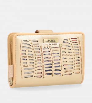 Portfele Anekke Nature Pachamama Gold Medium Rfid Wallet Damskie | 817LXPEDO