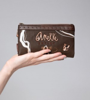 Portfele Anekke Nature Shodo Brown Rfid Flexi Wallet Brown Damskie | 125IHRYKL