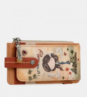 Portfele Anekke Peace & Love Camel Rfid Card Holder Damskie | 608XJSIYP