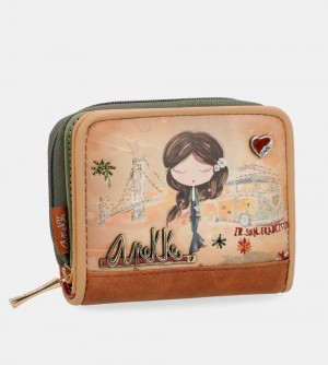 Portfele Anekke Peace & Love Camel Rfid Wallet Damskie | 930FEUDTR