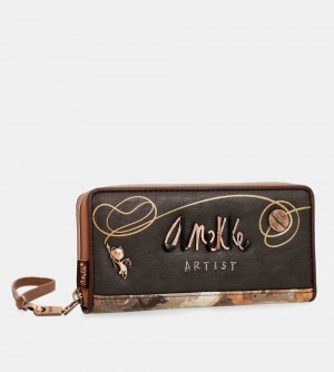 Portfele Anekke Shoen Brush Large Wallet Damskie | 850VSBQMD