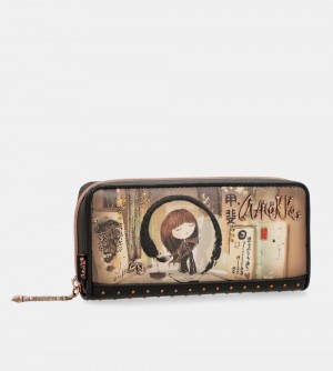 Portfele Anekke Shoen Large Black Rfid Wallet Damskie | 796LZPJGD