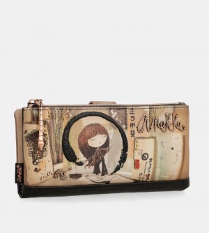 Portfele Anekke Shoen Shoen Large Black Flexible Rfid Wallet Damskie | 514IEUNXT