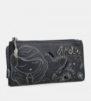 Portfele Anekke Studio Navy Blue Flexible Rfid Wallet Damskie | 169LFIEBR