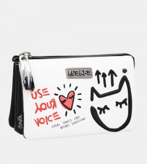 Portfele Anekke White Triple Compartment Purse Energy Damskie | 264QWLVMP