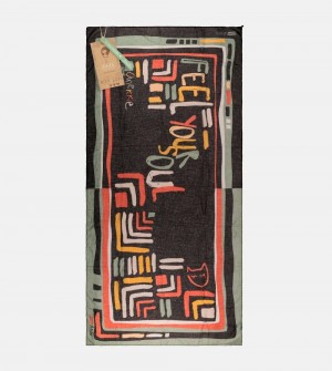 Szalik Anekke Kene Black Printed Scarf Damskie | 624JDEHQV