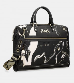 Torby Na Dokumenty Anekke Document Holder Black Nature Shodo Damskie | 412JFULOY