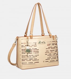 Torby Przez Ramię Anekke Nature Pachamama Large Golden Tote Bag Damskie | 327CFLHPB