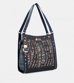 Torby Przez Ramię Anekke Nature Pachamama Navy Blue Crossbody Bag Damskie | 604OVNYIZ