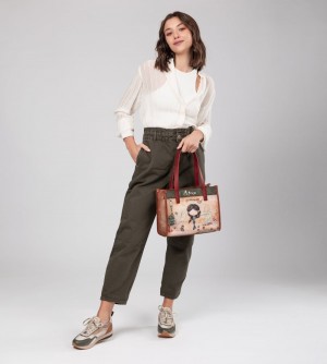 Torby Przez Ramię Anekke Peace & Love Camel Tote Damskie | 498FEOSNW