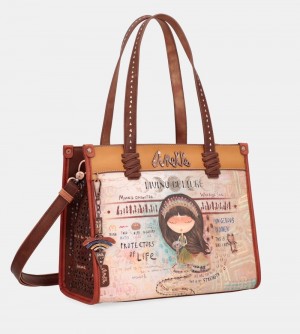 Torebka Anekke Menire Printed Tote Bag With Shoulder Strap Damskie | 913LAPHRQ