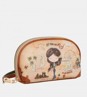 Torebka Anekke Peace & Love Camel Rfid Holdall Bag Damskie | 578TBPUWM