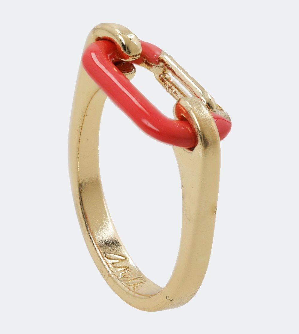 Biżuteria Anekke Gold Carabiner Ring Damskie | 912SZYOTB