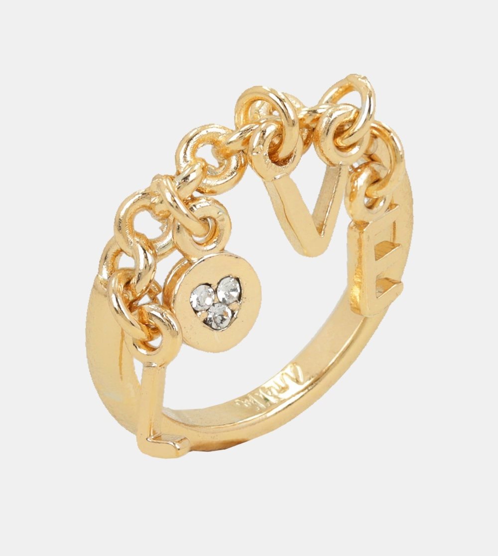 Biżuteria Anekke Love Gold Plated Ring With Letters Damskie | 375DWKXLA