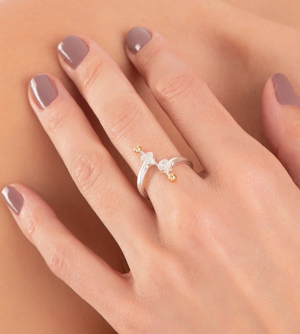Biżuteria Anekke Silver Plated Hearts Ring Damskie | 902TAGEBU