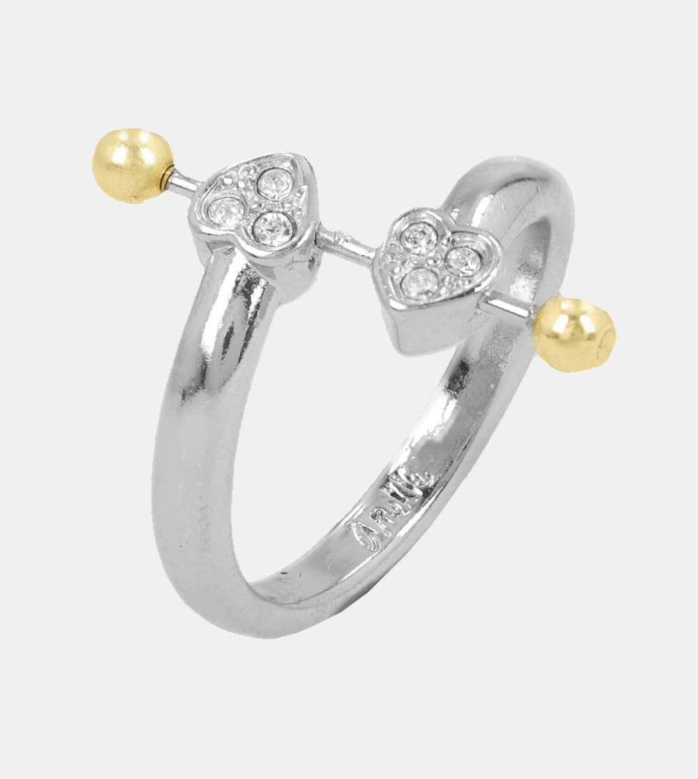 Biżuteria Anekke Silver Plated Hearts Ring Damskie | 902TAGEBU
