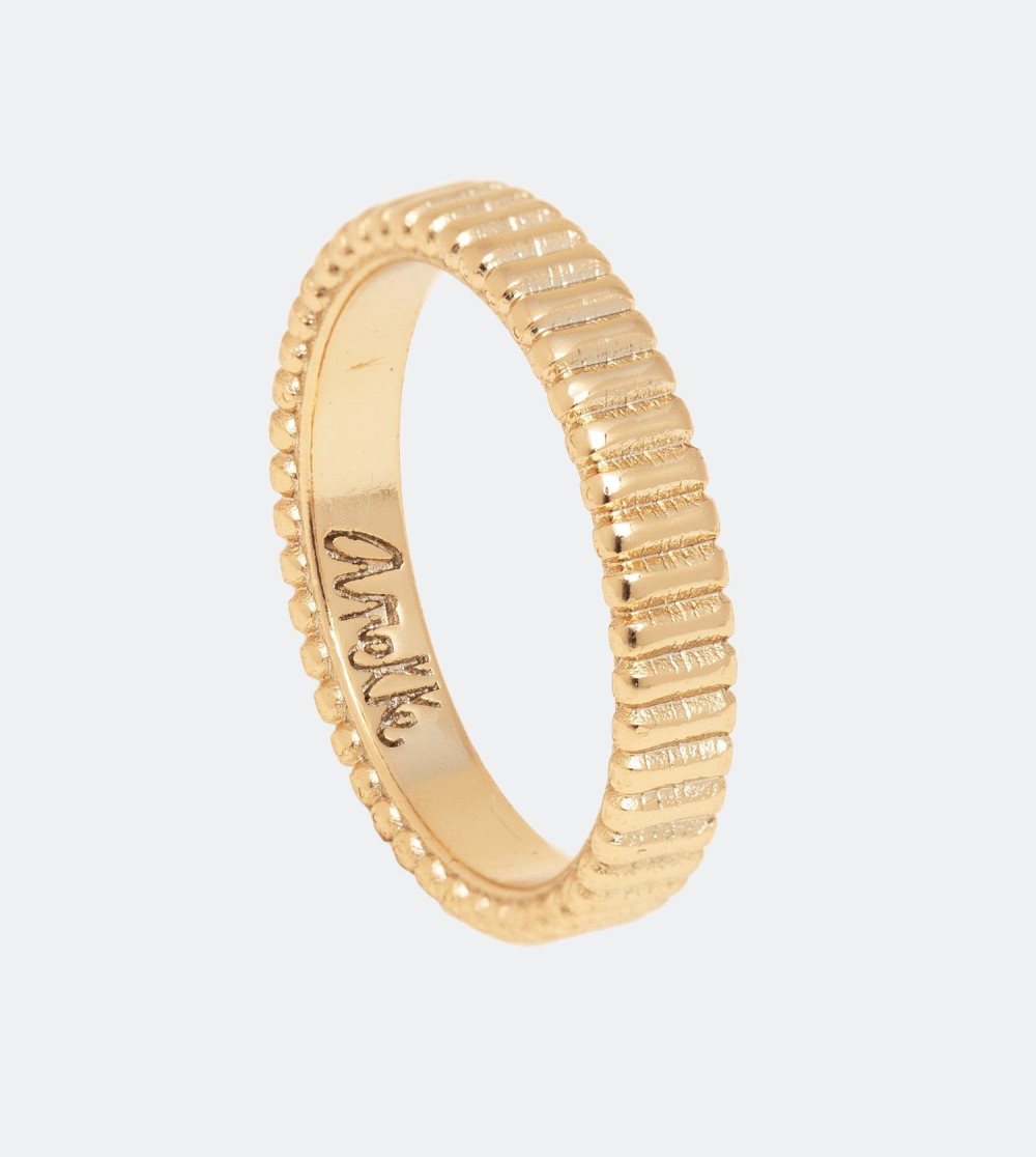 Biżuteria Anekke Textured Gold Ring Damskie | 514ZHLGXK
