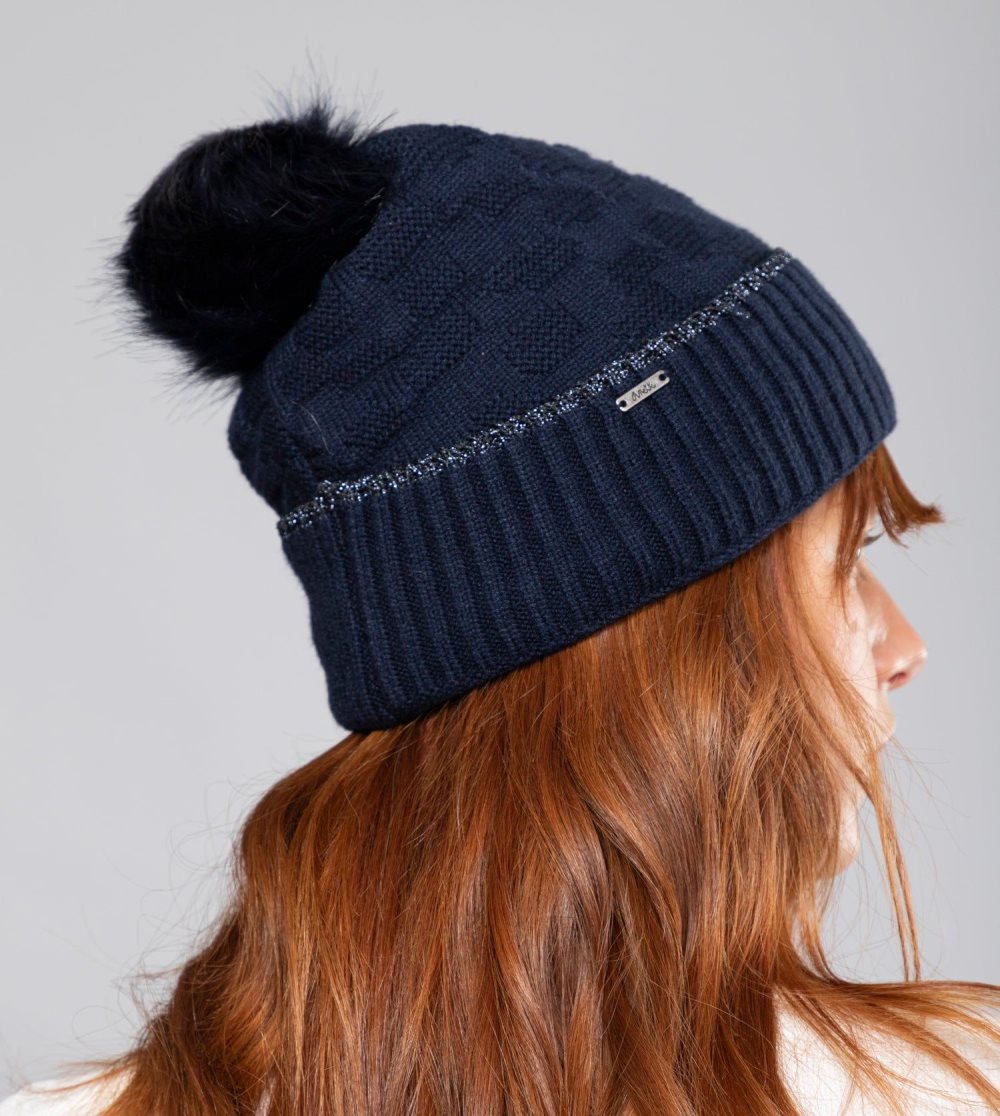 Kapelusz Anekke Navy Blue Shodo Wool Hat Damskie | 647PMAVTO