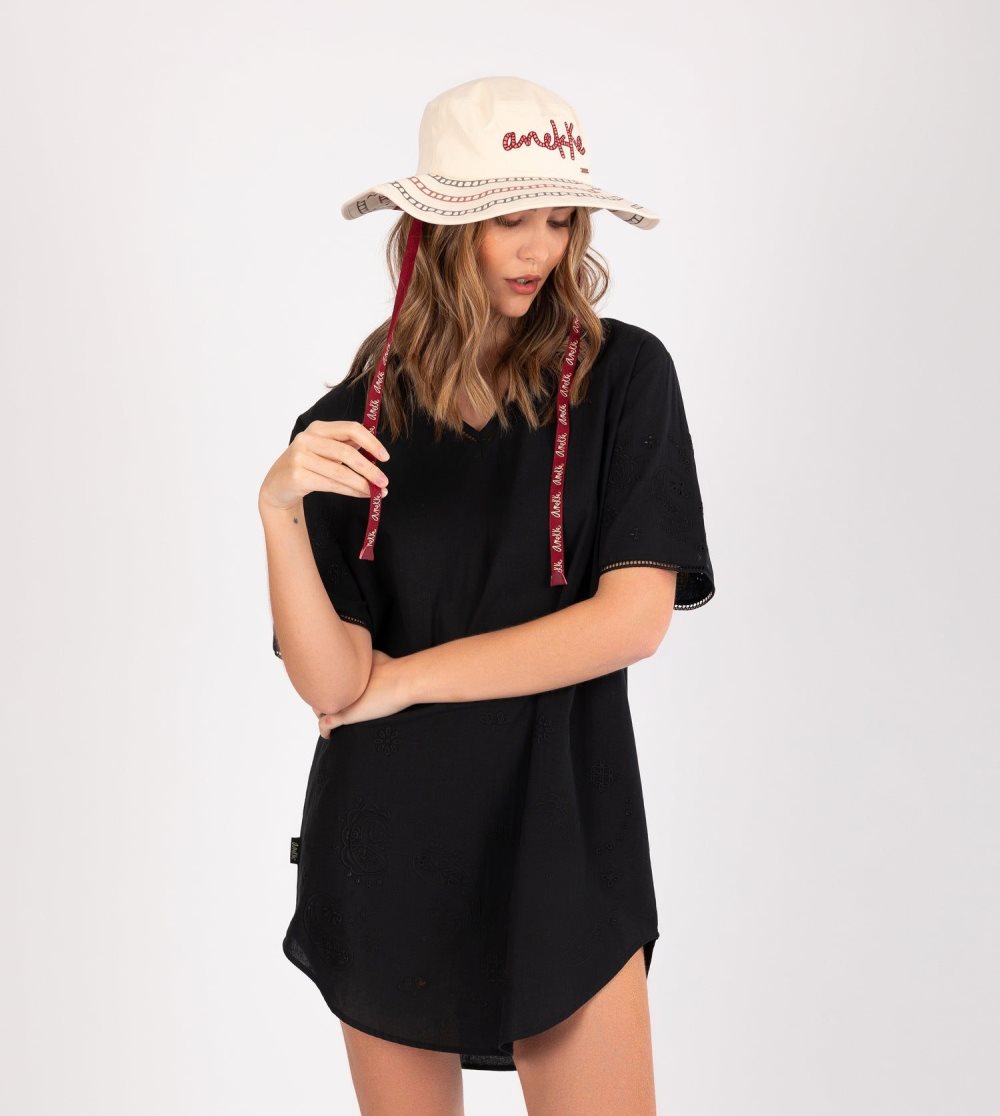 Kapelusz Anekke White Bucket Hat Damskie | 378IPEWBA