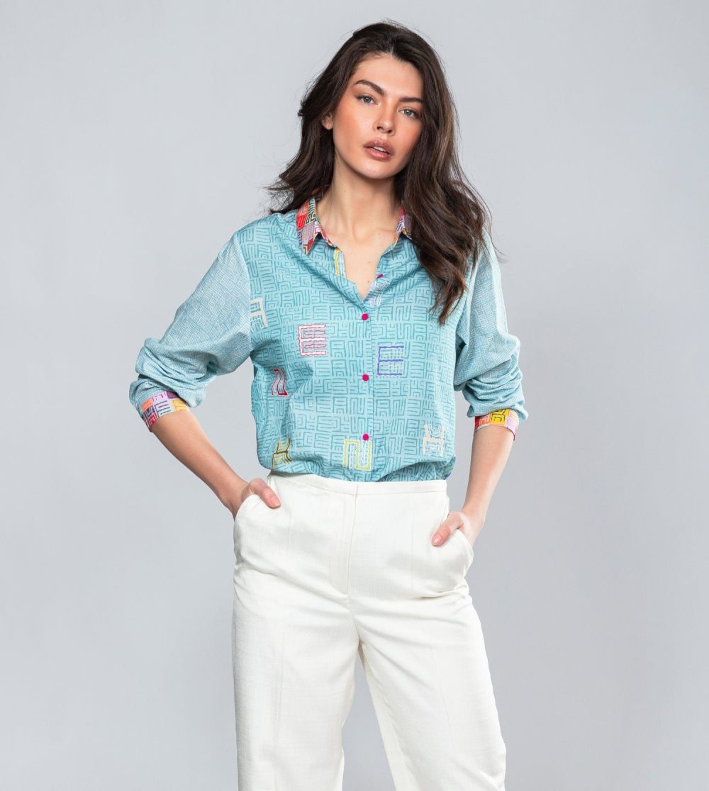 Koszule Anekke Blue Shirt Damskie | 856LECROB
