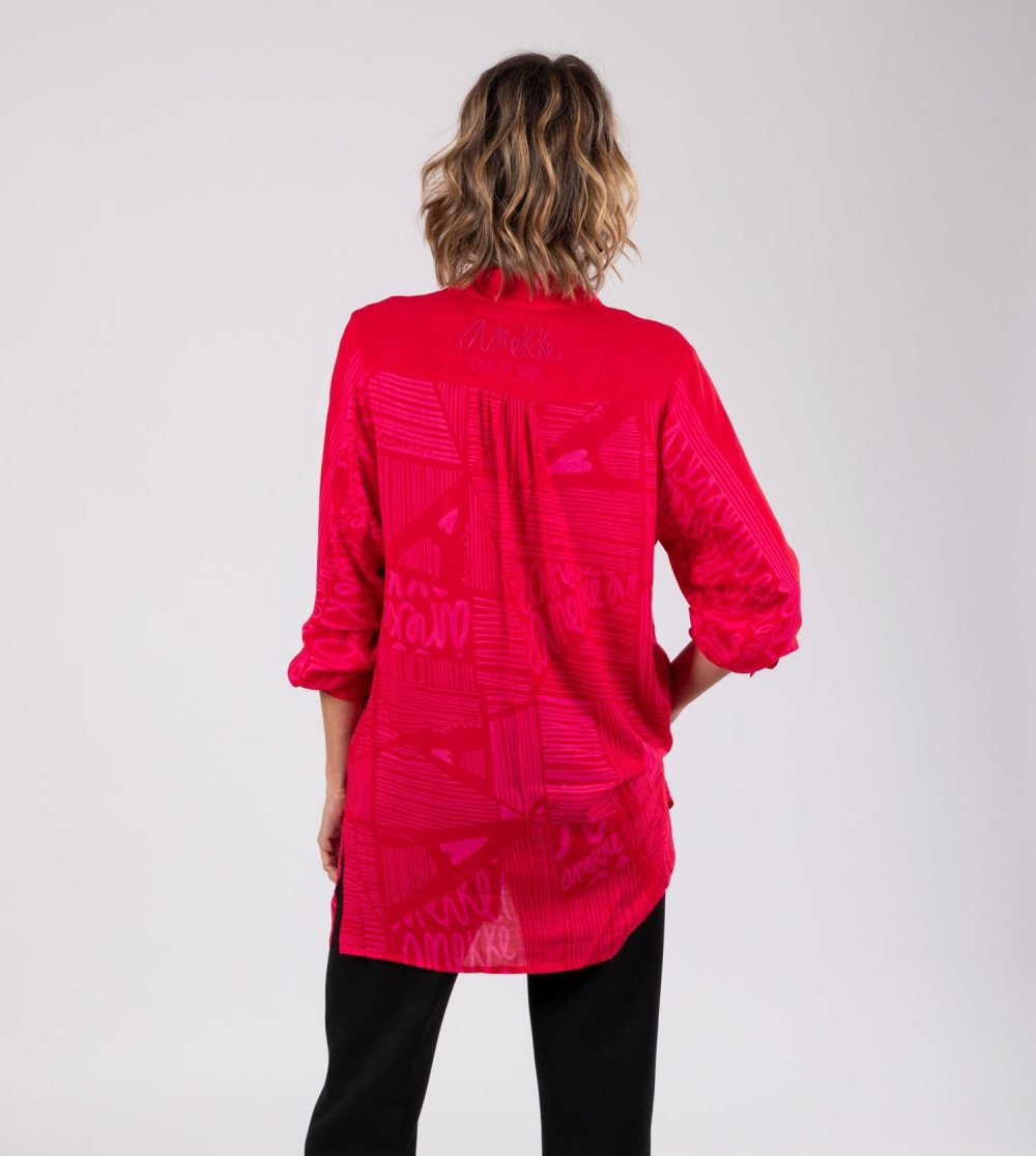 Koszule Anekke Fashion Red Shirt Damskie | 970NBKYCX