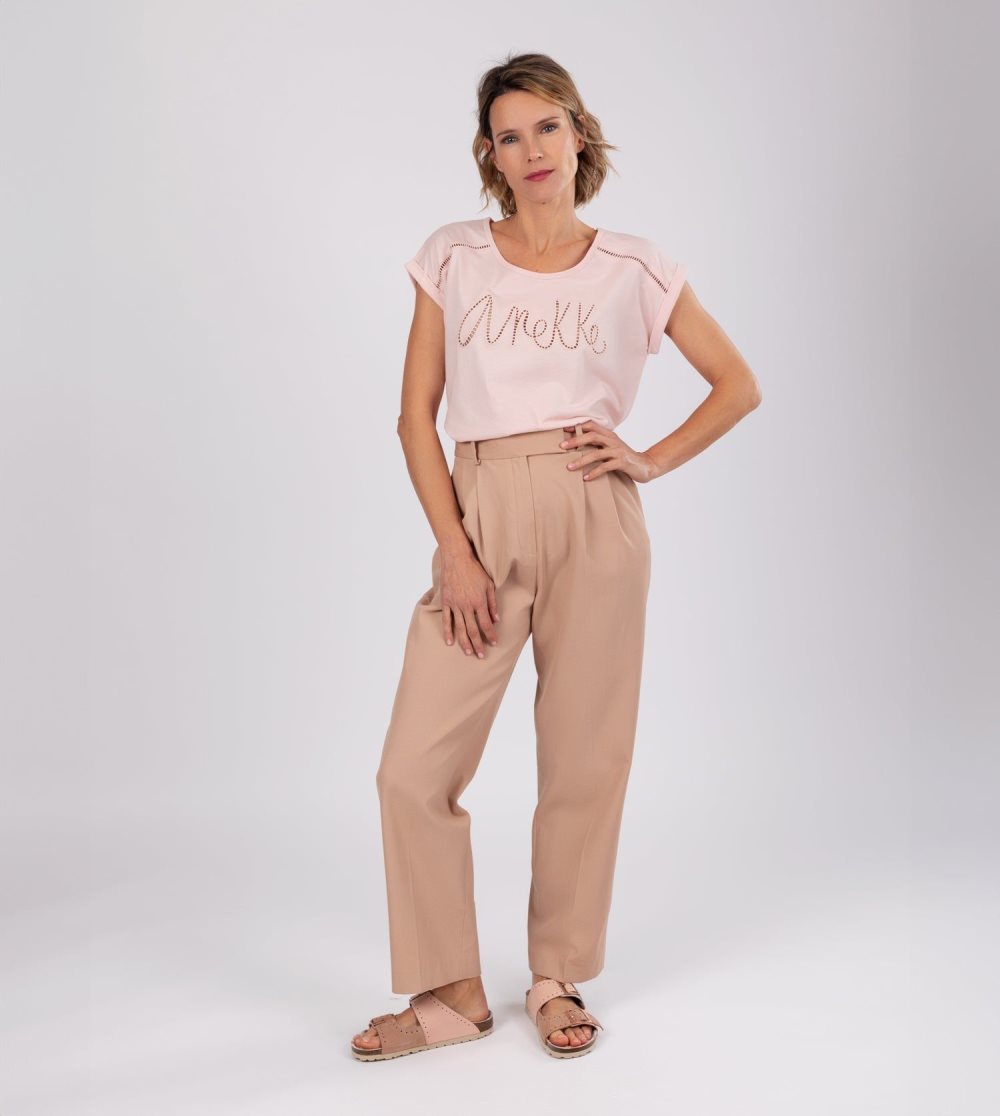 Koszulki Anekke Pink T-shirt Damskie | 721BAVULF