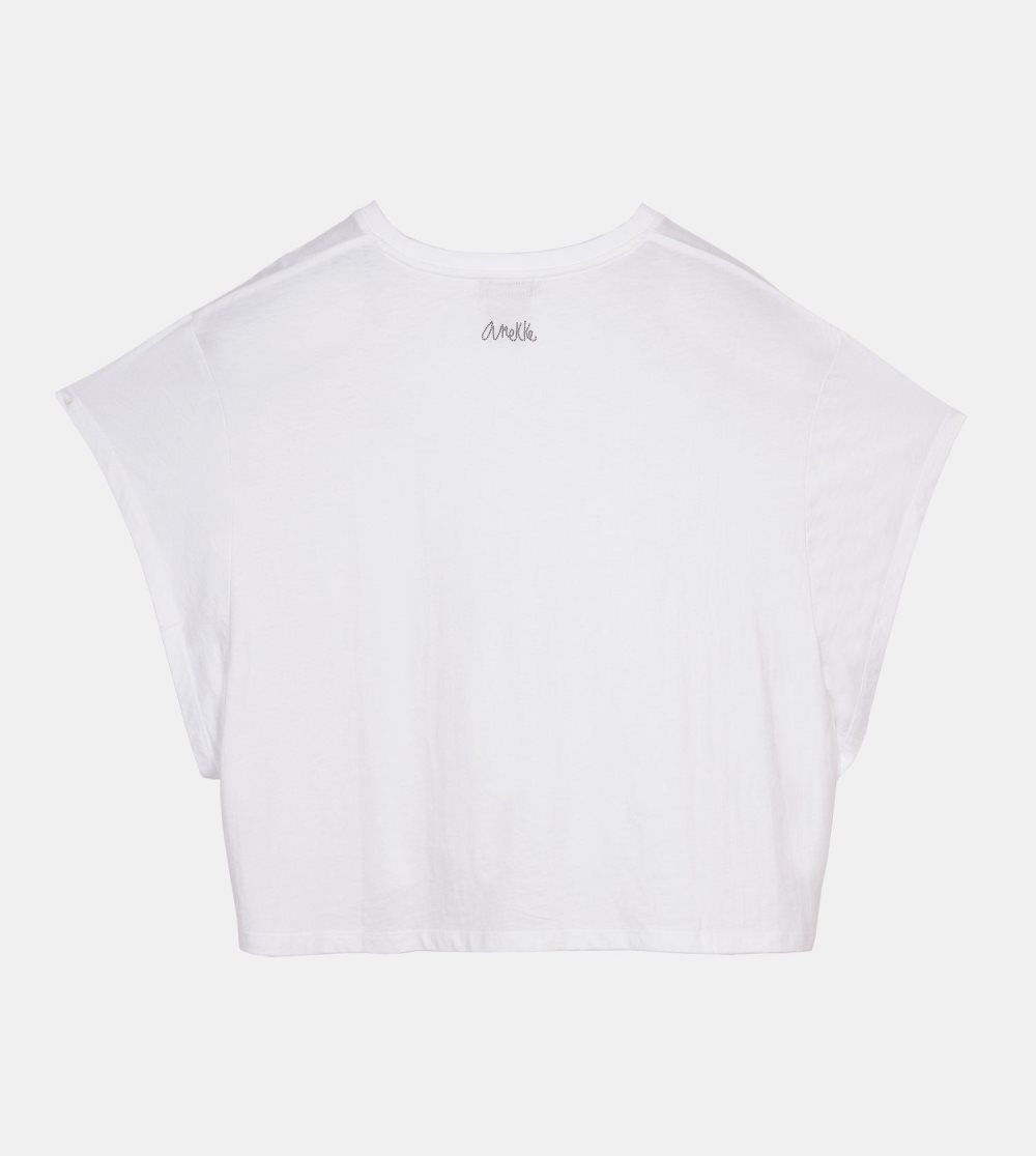 Koszulki Anekke White Crop Top Damskie | 064HISEUT