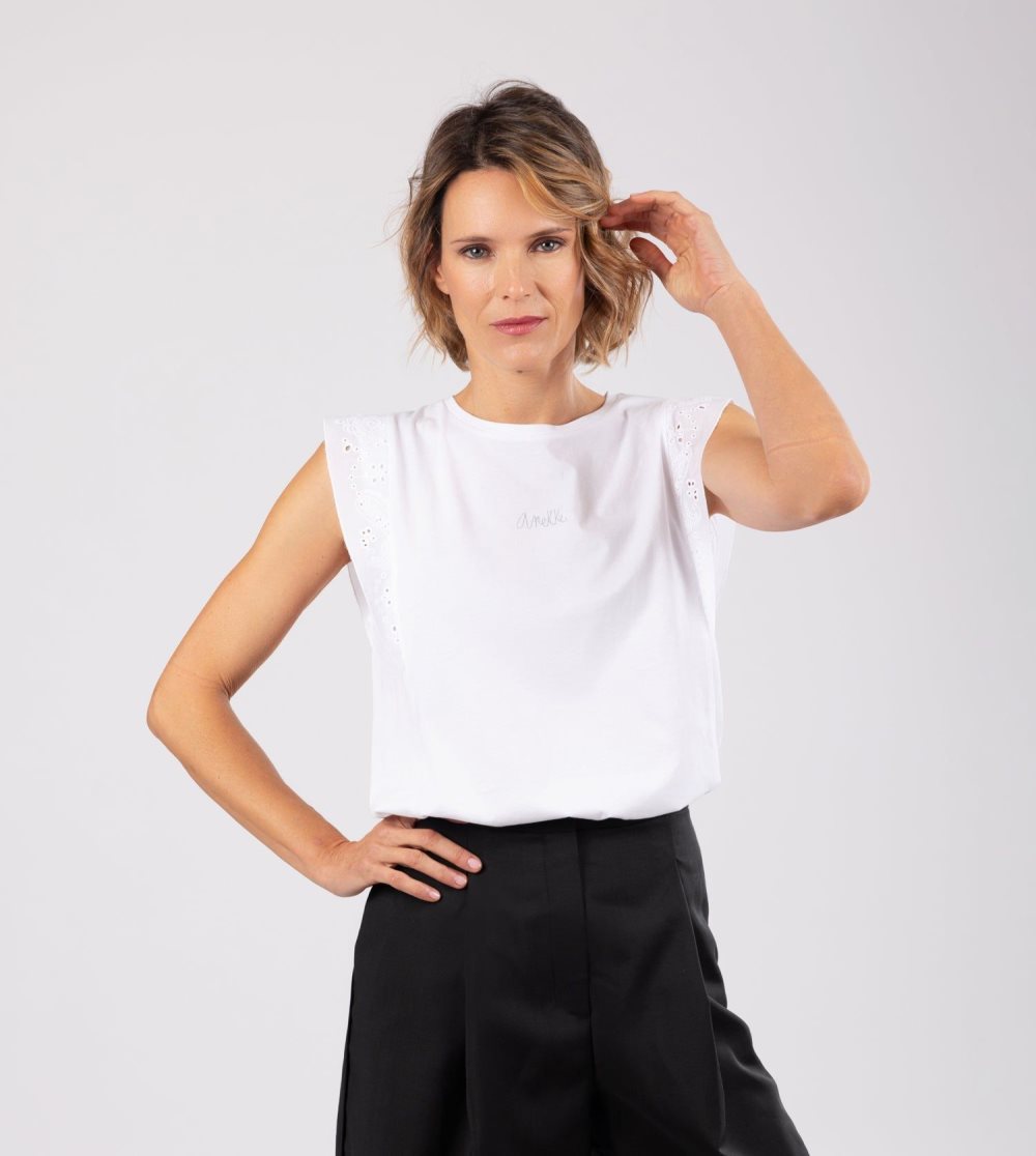 Koszulki Anekke White Tank Top Damskie | 914KDLPYH