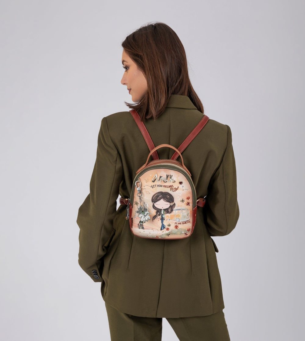 Plecaki Anekke Peace & Love Camel Small Backpack Damskie | 628DSTVPK