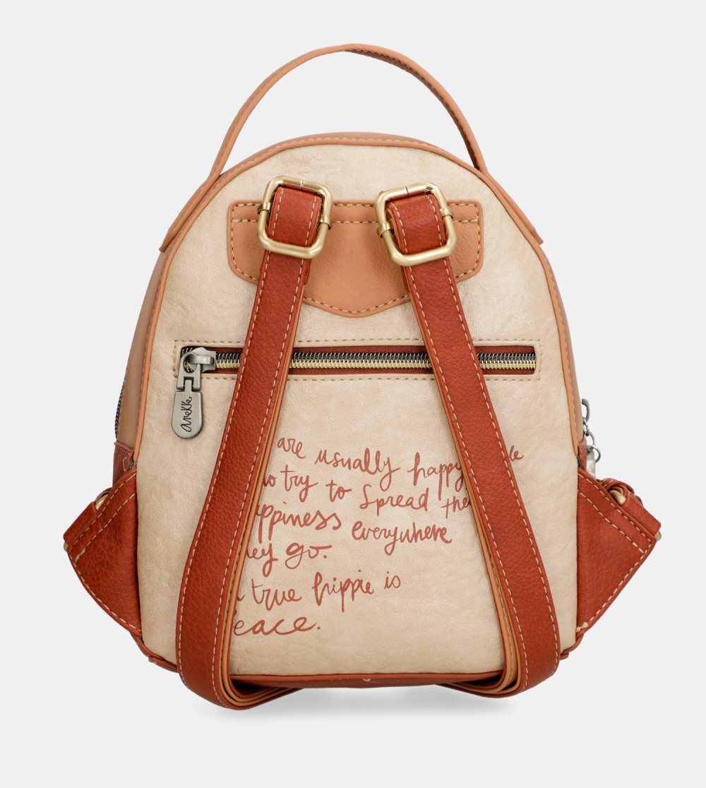 Plecaki Anekke Peace & Love Camel Small Backpack Damskie | 628DSTVPK