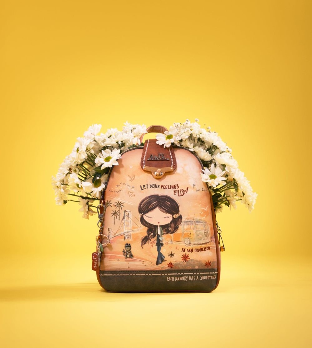 Plecaki Anekke Peace & Love Camel Triple Compartment Backpack Damskie | 853UFDBLR