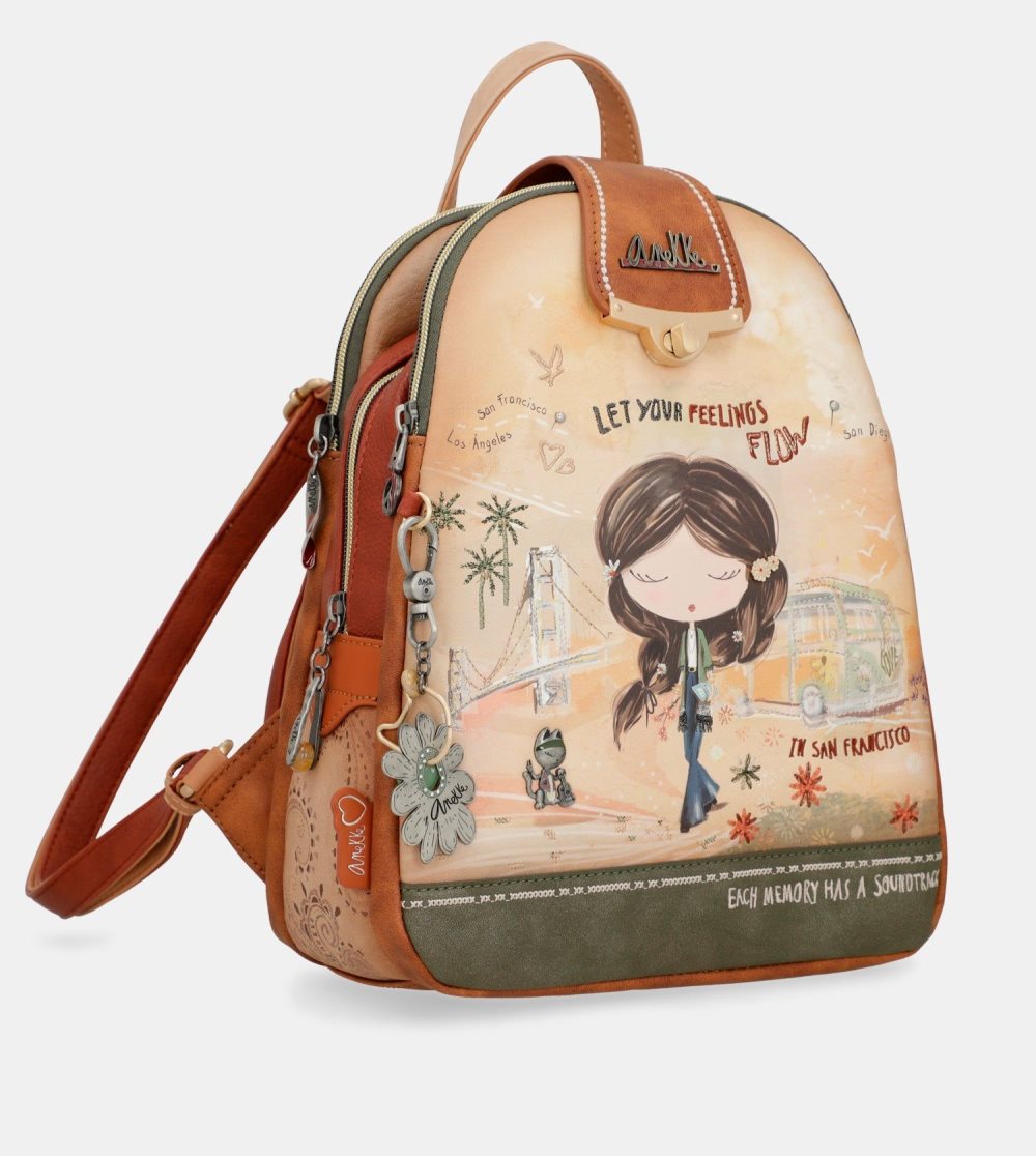 Plecaki Anekke Peace & Love Camel Triple Compartment Backpack Damskie | 853UFDBLR