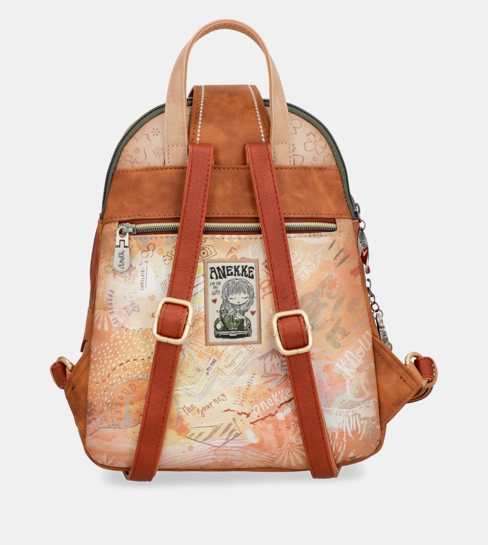 Plecaki Anekke Peace & Love Camel Triple Compartment Backpack Damskie | 853UFDBLR