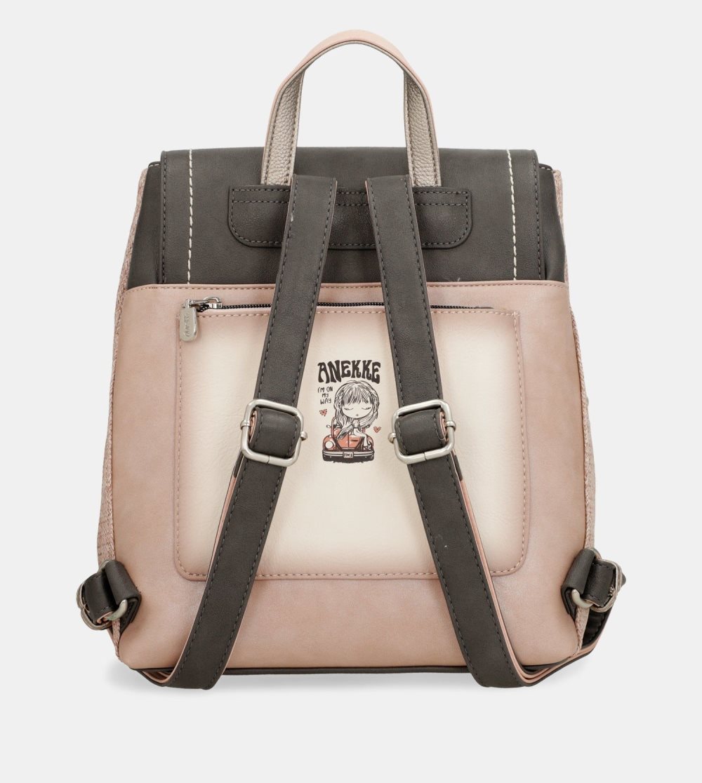 Plecaki Anekke Peace & Love Pink Backpack With Flap Damskie | 687ZFNKQS