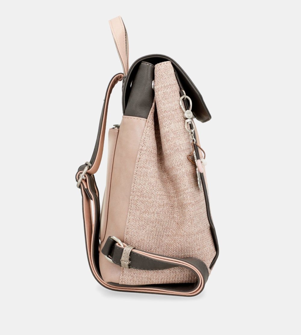 Plecaki Anekke Peace & Love Pink Backpack With Flap Damskie | 687ZFNKQS