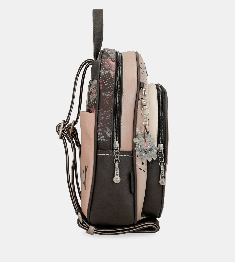 Plecaki Anekke Peace & Love Pink Medium Backpack Damskie | 061EHUTYM