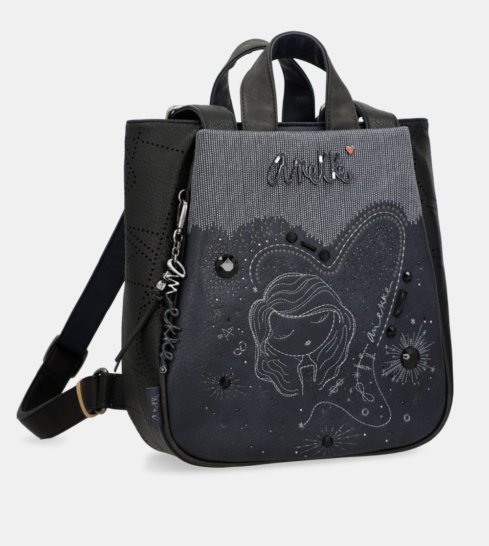 Plecaki Anekke Studio Navy Blue Medium Backpack Damskie | 409ZQYKSI