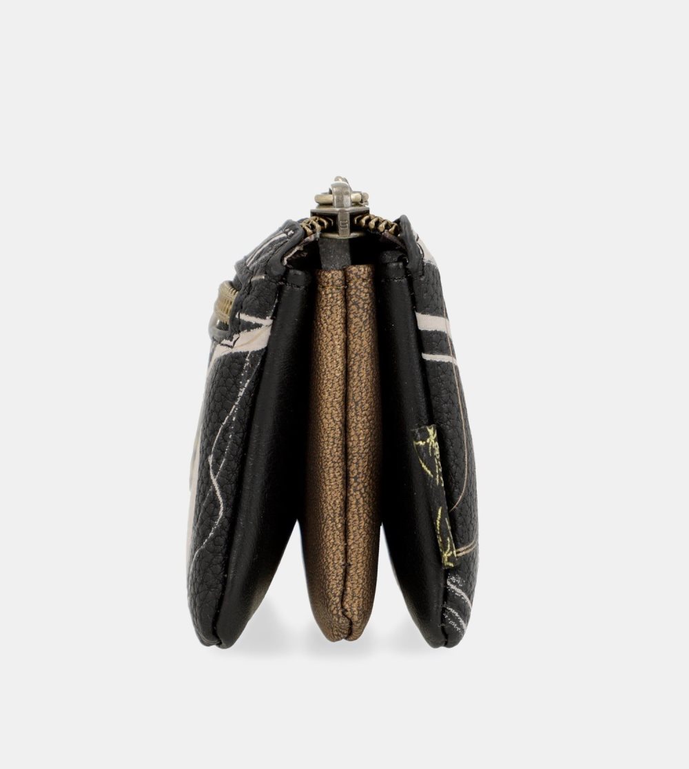 Portfele Anekke 3 Compartment Purse Black Nature Shodo Damskie | 430SMLZCW