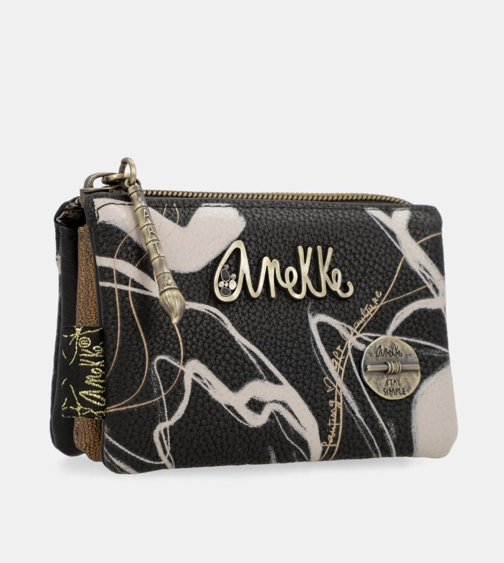 Portfele Anekke 3 Compartment Purse Black Nature Shodo Damskie | 430SMLZCW