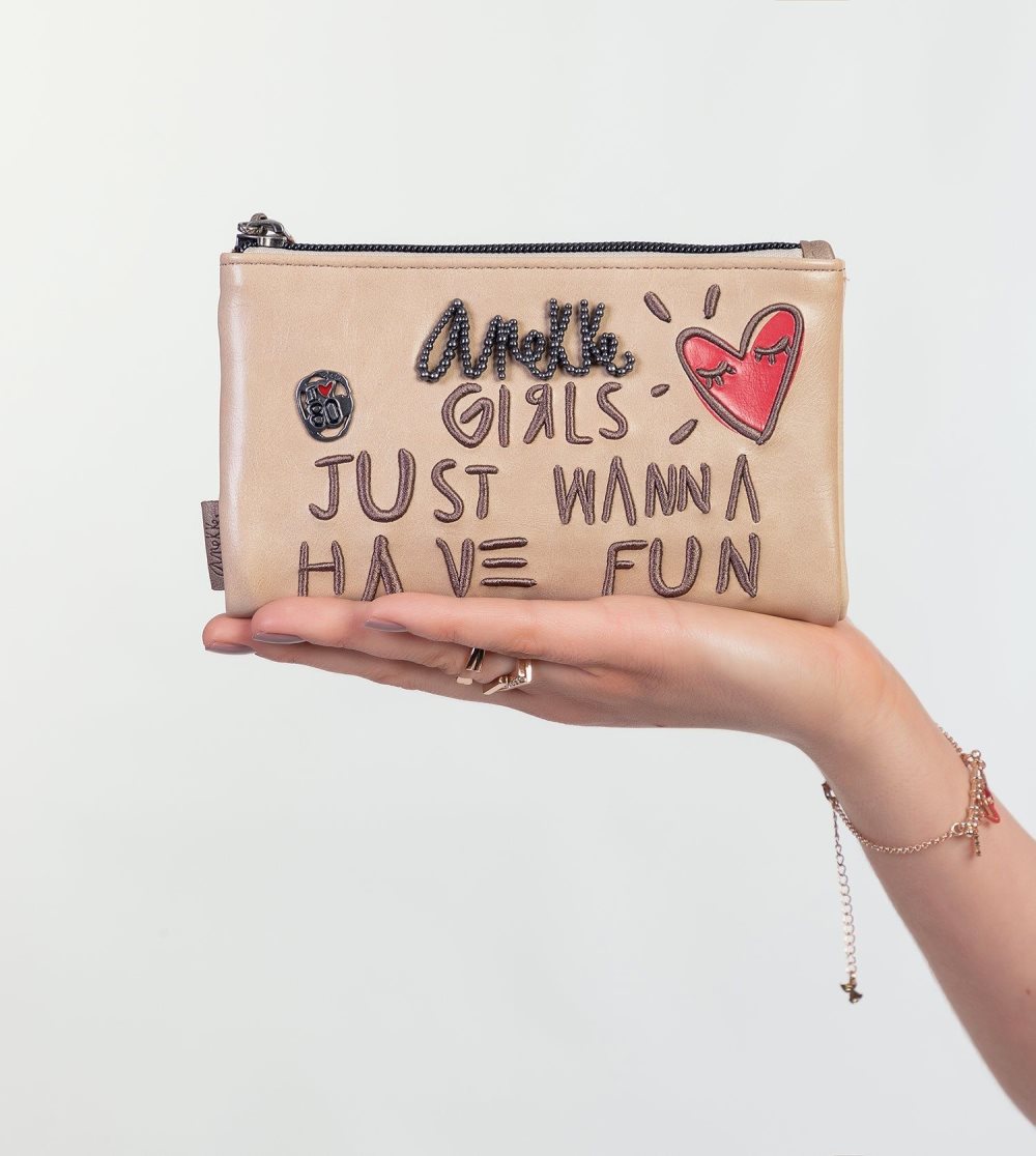 Portfele Anekke Energy Beige Large Wallet Damskie | 976BTEAVO