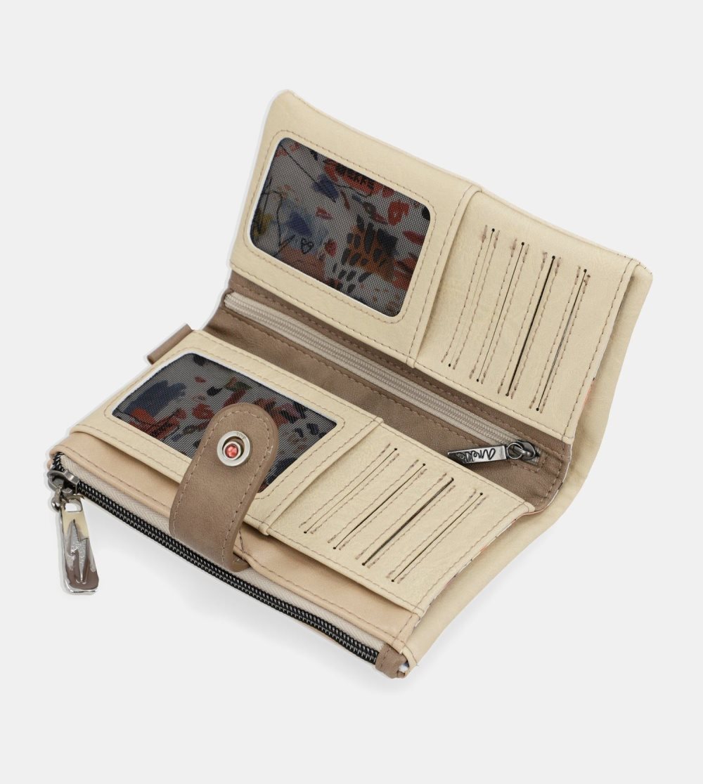 Portfele Anekke Energy Beige Large Wallet Damskie | 976BTEAVO