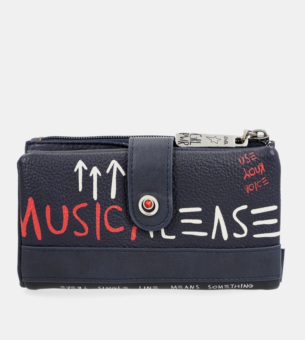 Portfele Anekke Energy Navy Blue Large Wallet Damskie | 256ERDACM