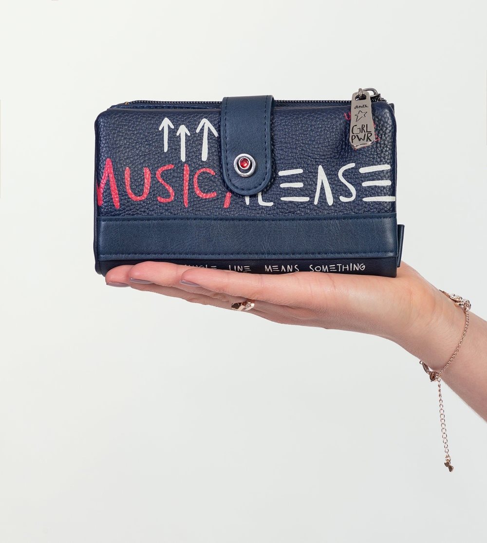 Portfele Anekke Energy Navy Blue Large Wallet Damskie | 256ERDACM