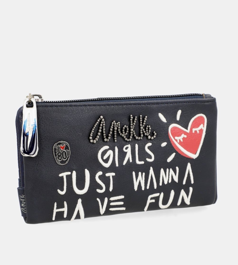 Portfele Anekke Energy Navy Blue Large Wallet Damskie | 256ERDACM